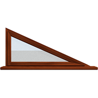 Деревянное окно – треугольник из лиственницы Модель 111 Тик